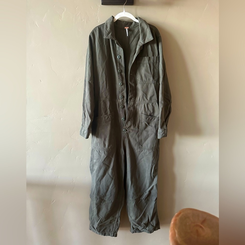 Free people khaki Jumpsuit